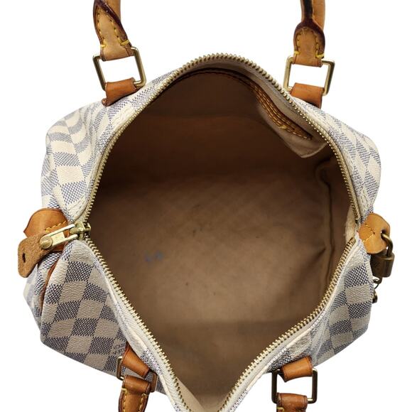 Louis Vuitton Speedy 30 Damier Azur Boston Handbag Purse with lock and key - Picture 7 of 9